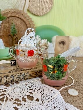 Vintage Floral Glass Sugar & Creamer Set 🌷 Unique Home Decor / Gift / Nature